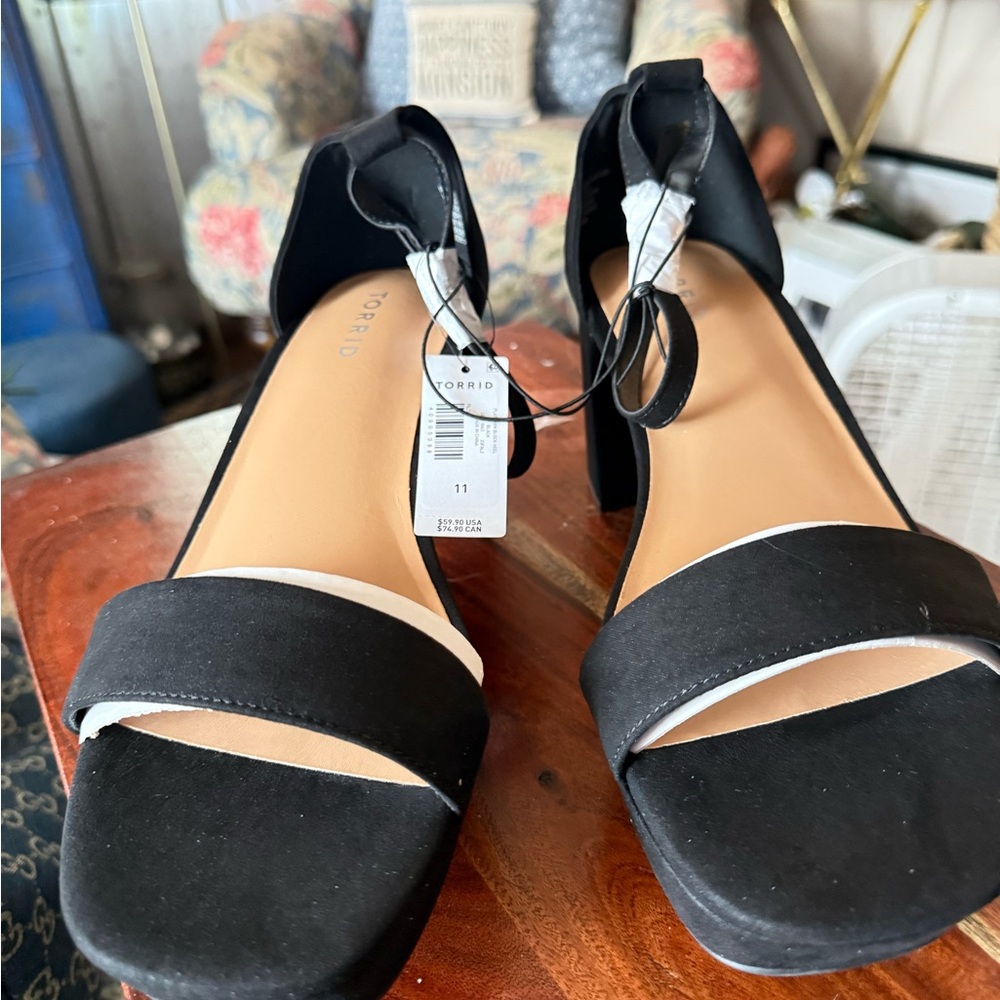 Torrid Black Open-Toe Heels
